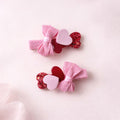 Pink Love Bow Clips